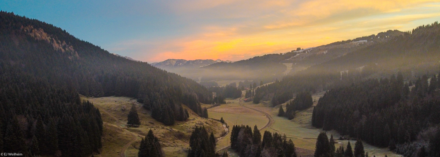 Ausblick von Drohne über Gunzesried