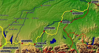 Karte Radpilgern Passau-Lindau