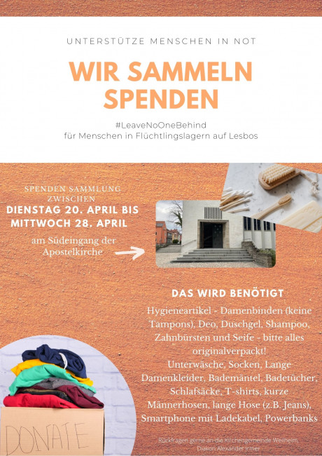 Flyer zum Spendenaufruf mit allen Informationen